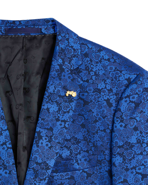 Blue Pattern suit Jacket