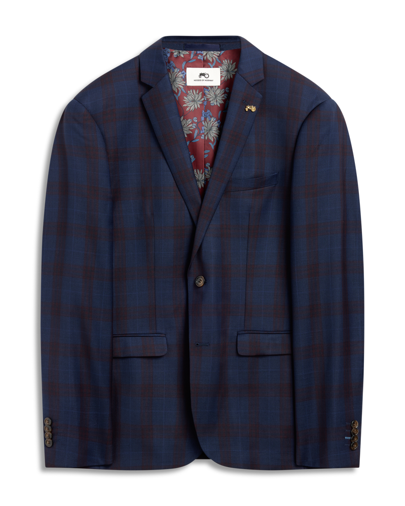 Blue Red Check Jacket S