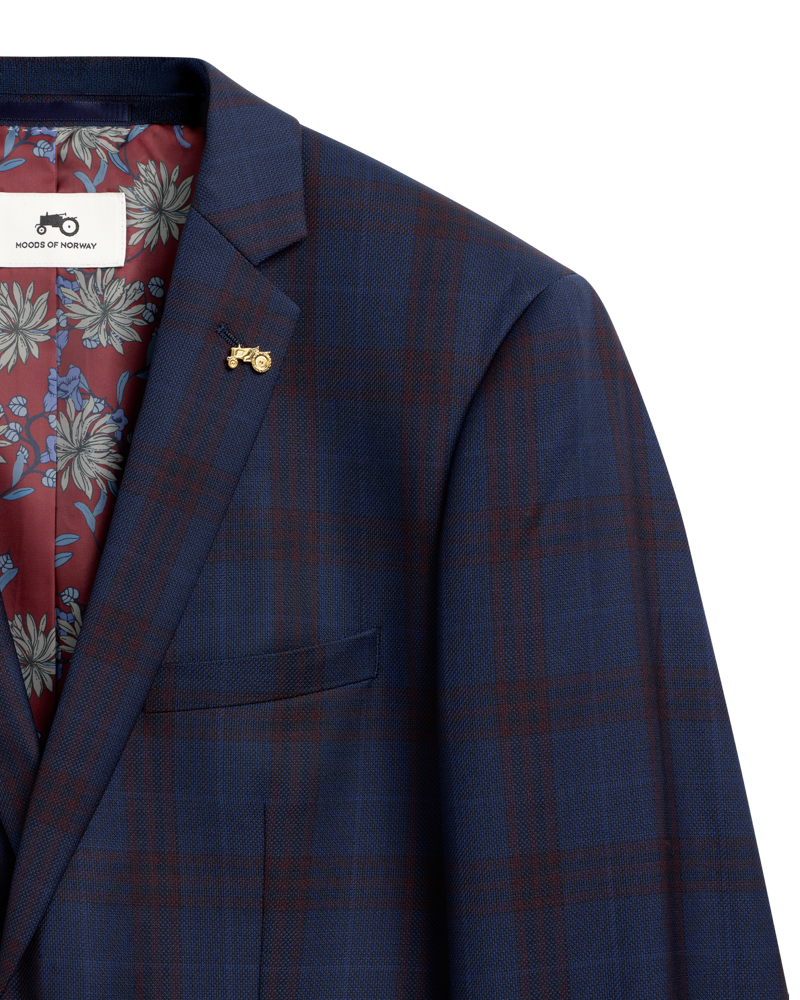 Blue Red Check Jacket S
