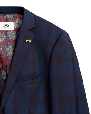Blue Red Check Jacket S