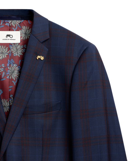 Blue Red Check Jacket S