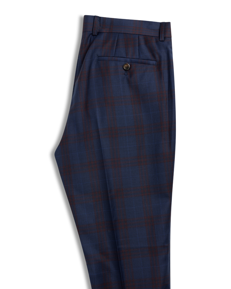 Blue Red Check Pant