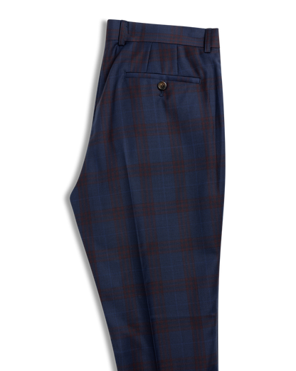 Blue Red Check Pant