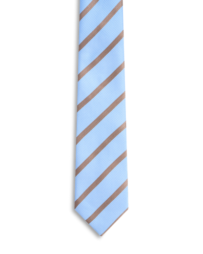 Blue with brown stripe tie