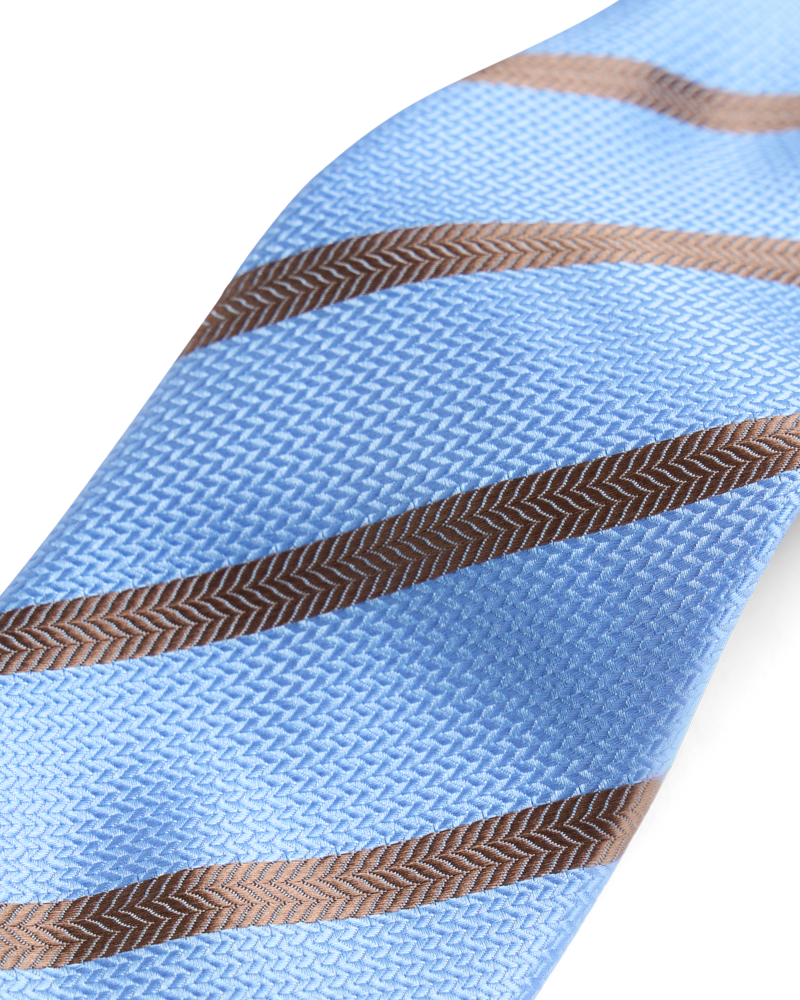Blue with brown stripe tie