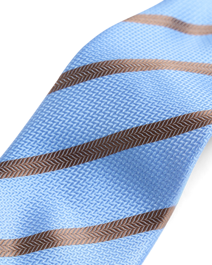 Blue with brown stripe tie
