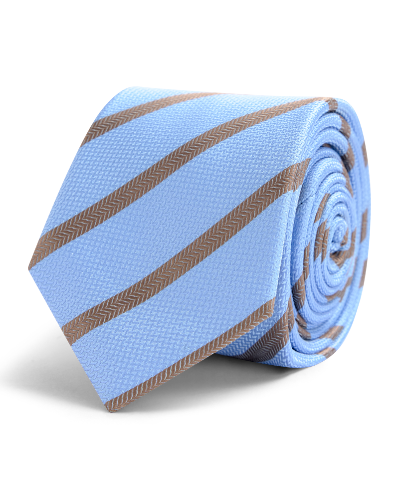 Blue with brown stripe tie