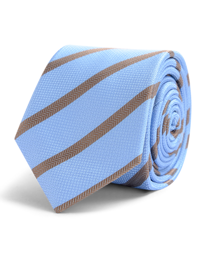 Blue with brown stripe tie