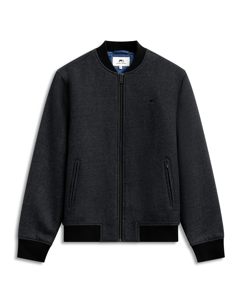 Bomber Wool Jacket Dark Grey