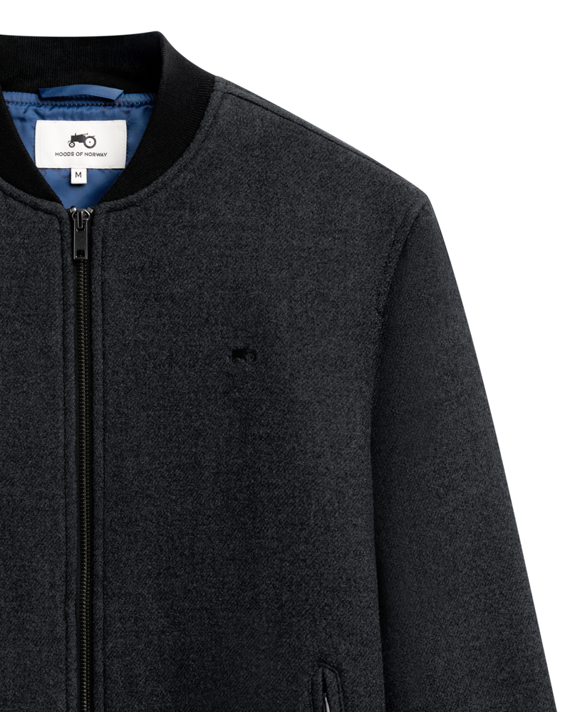 Bomber Wool Jacket Dark Grey