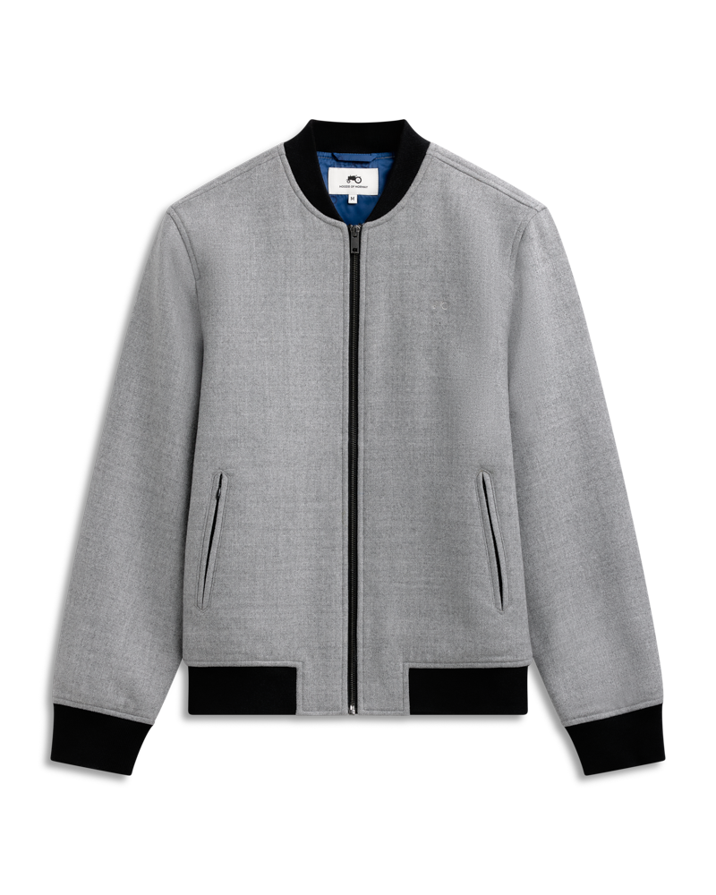 Bomber Wool Jacket Light Grey