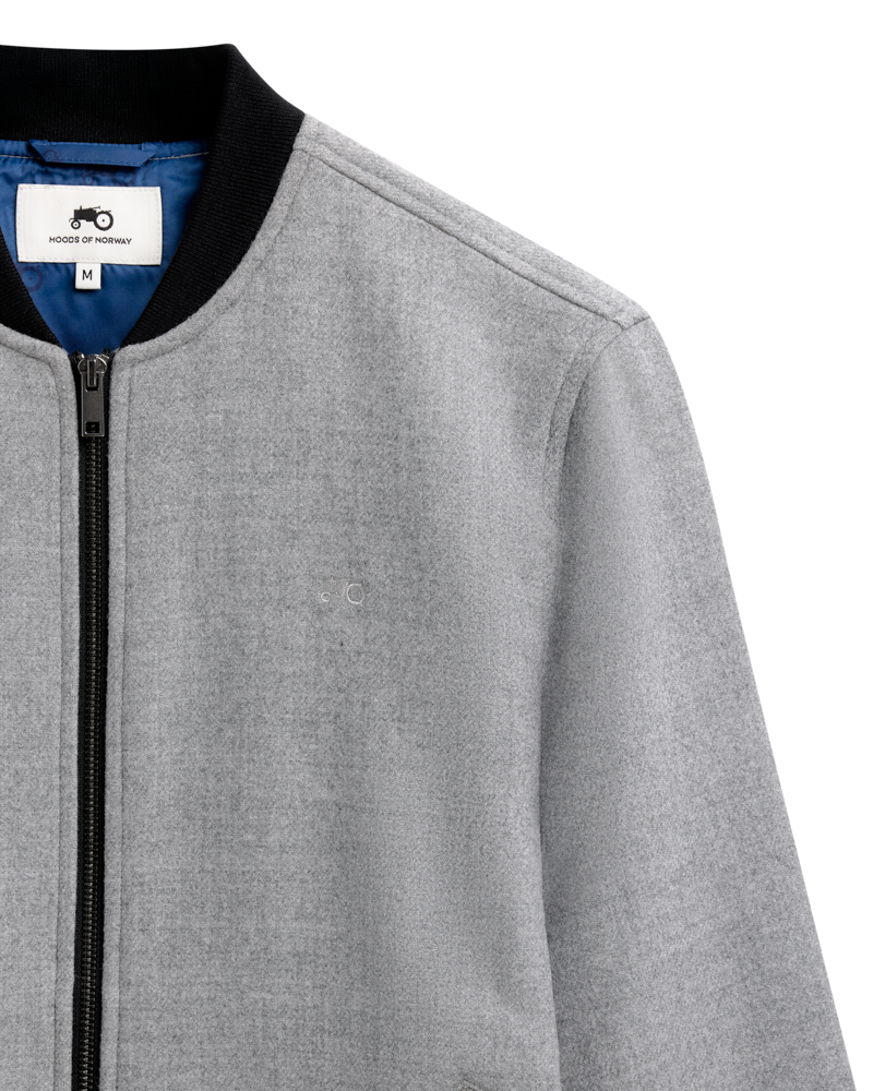 Bomber Wool Jacket Light Grey