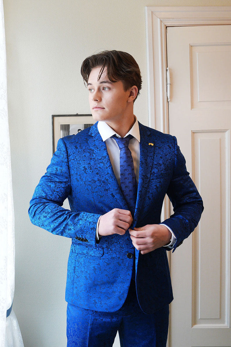 Blue Pattern suit Jacket