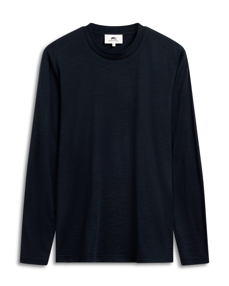 Fine Wool Long Sleeve Navy
