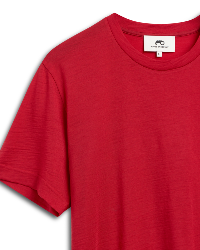 Fine Wool T-shirt Red