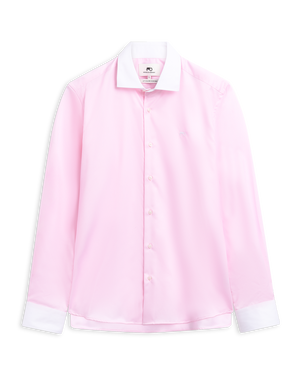 Kontrast Collar Pink Shirt S