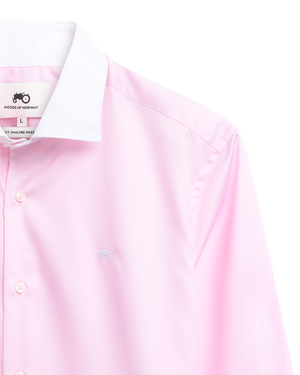 Kontrast Collar Pink Shirt S