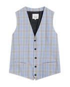Light Blue Summer Check Vest