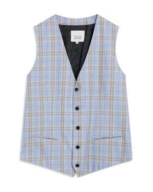 Light Blue Summer Check Vest