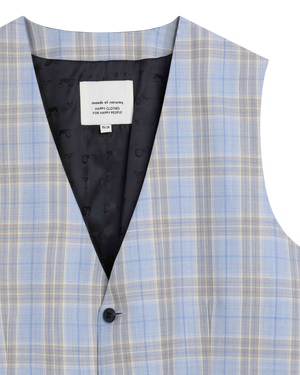 Light Blue Summer Check Vest