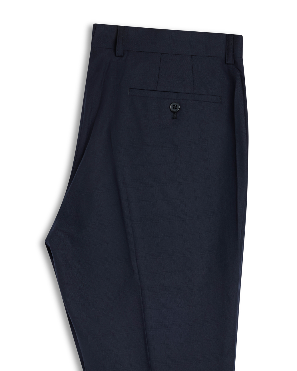 Navy Check Super 140 Pant