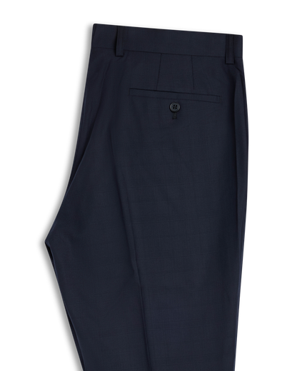 Navy Check Super 140 Pant
