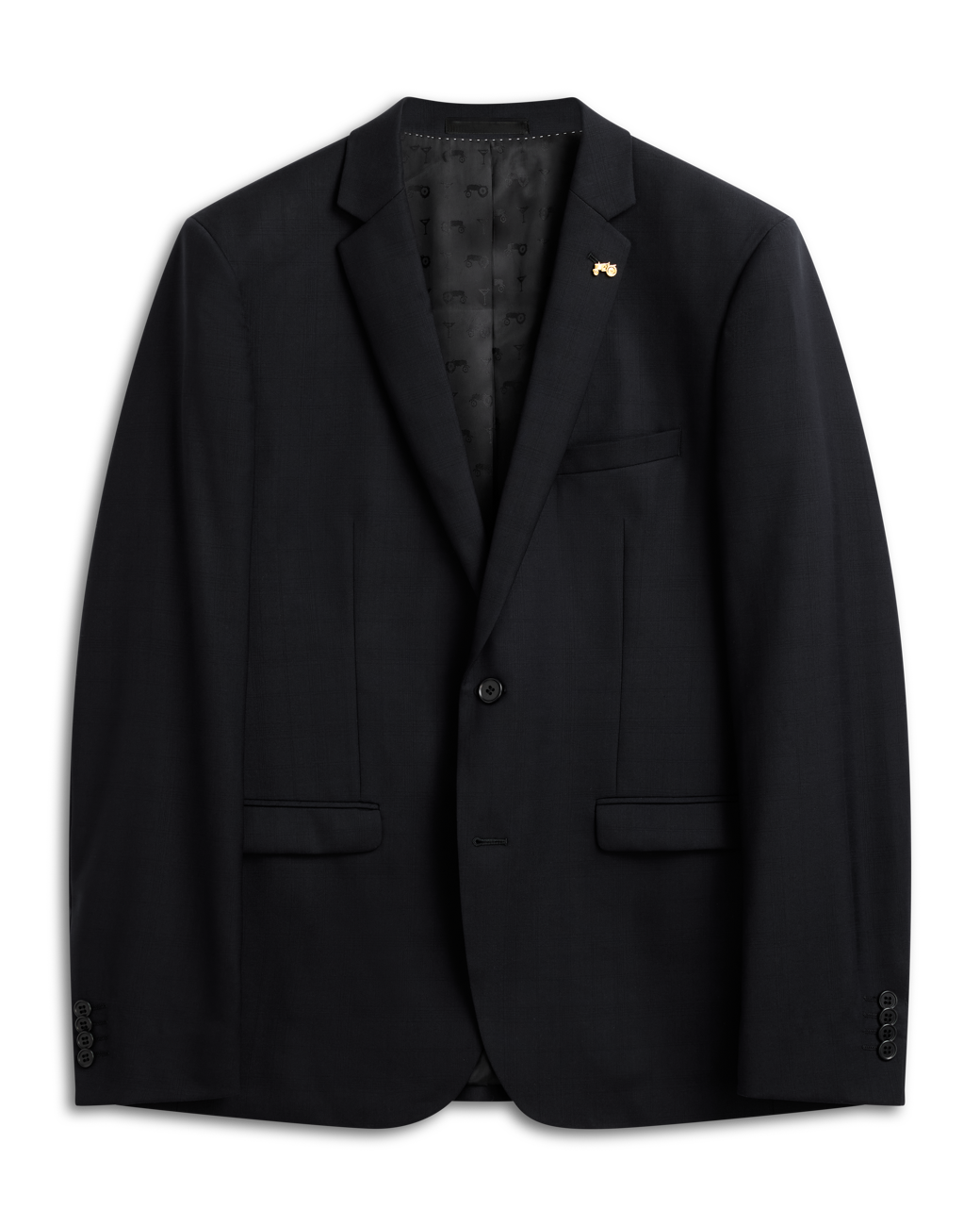 Navy Check Super 140 Jacket