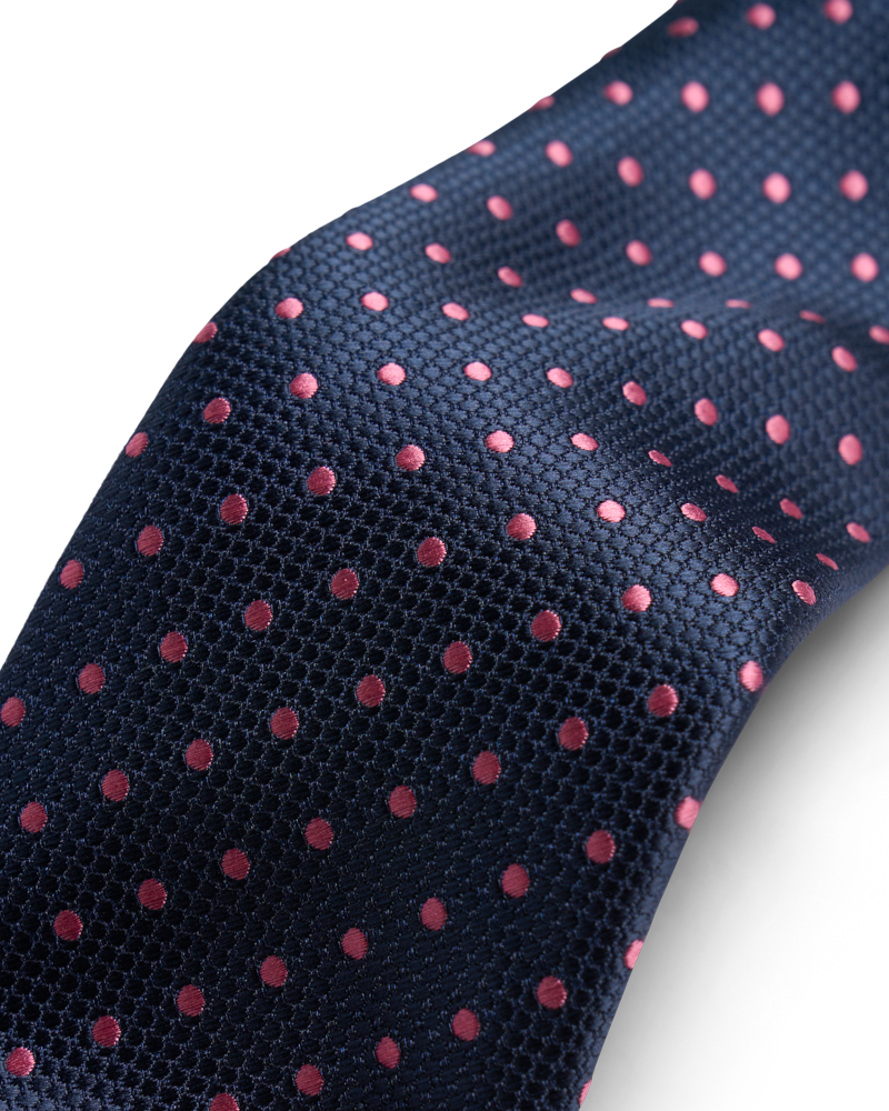 Navy with pink dots tie