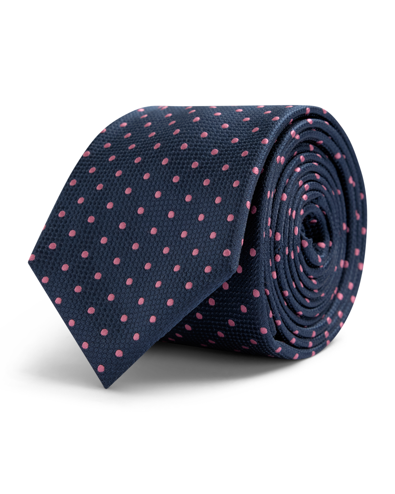 Navy with pink dots tie