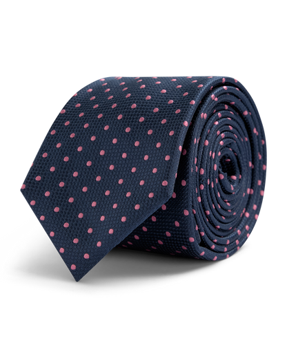 Navy with pink dots tie