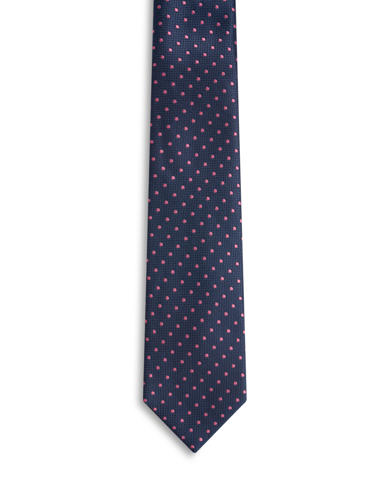 Navy with pink dots tie