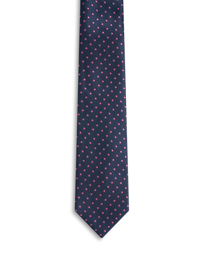 Navy with pink dots tie
