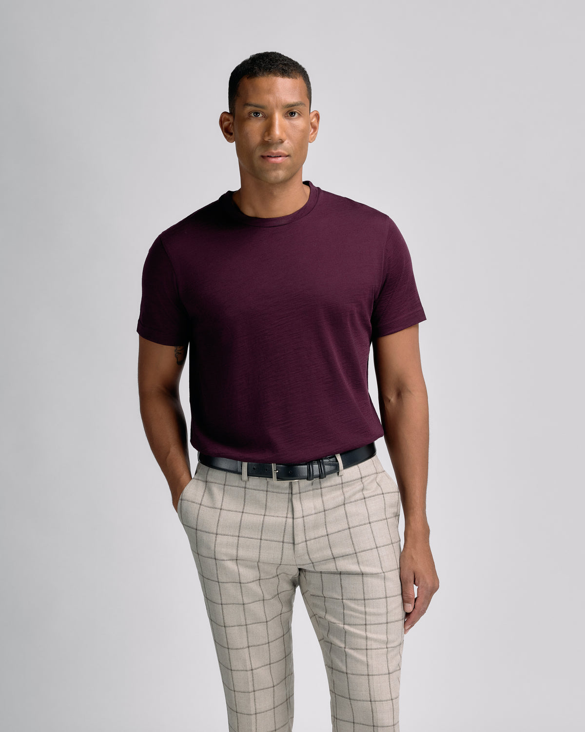 Fine Wool T-shirt Purple