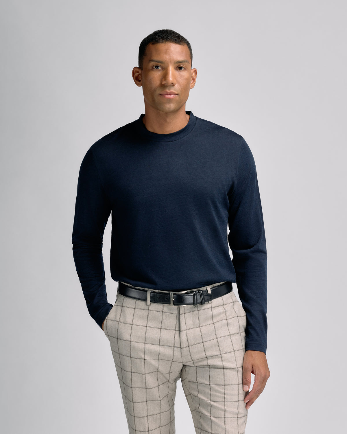 Fine Wool Long Sleeve Navy