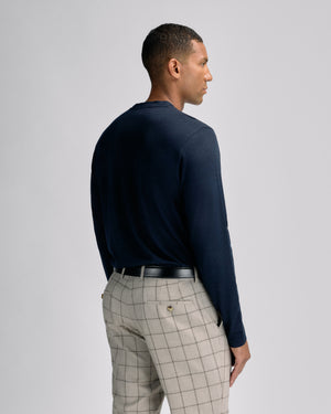 Fine Wool Long Sleeve Navy