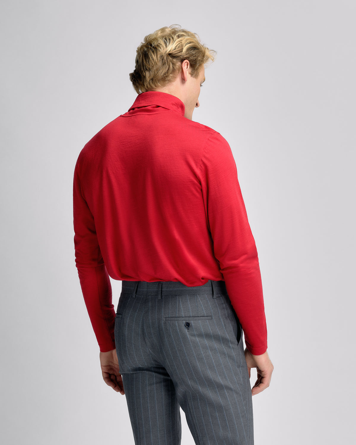 Fine Wool High Neck Red
