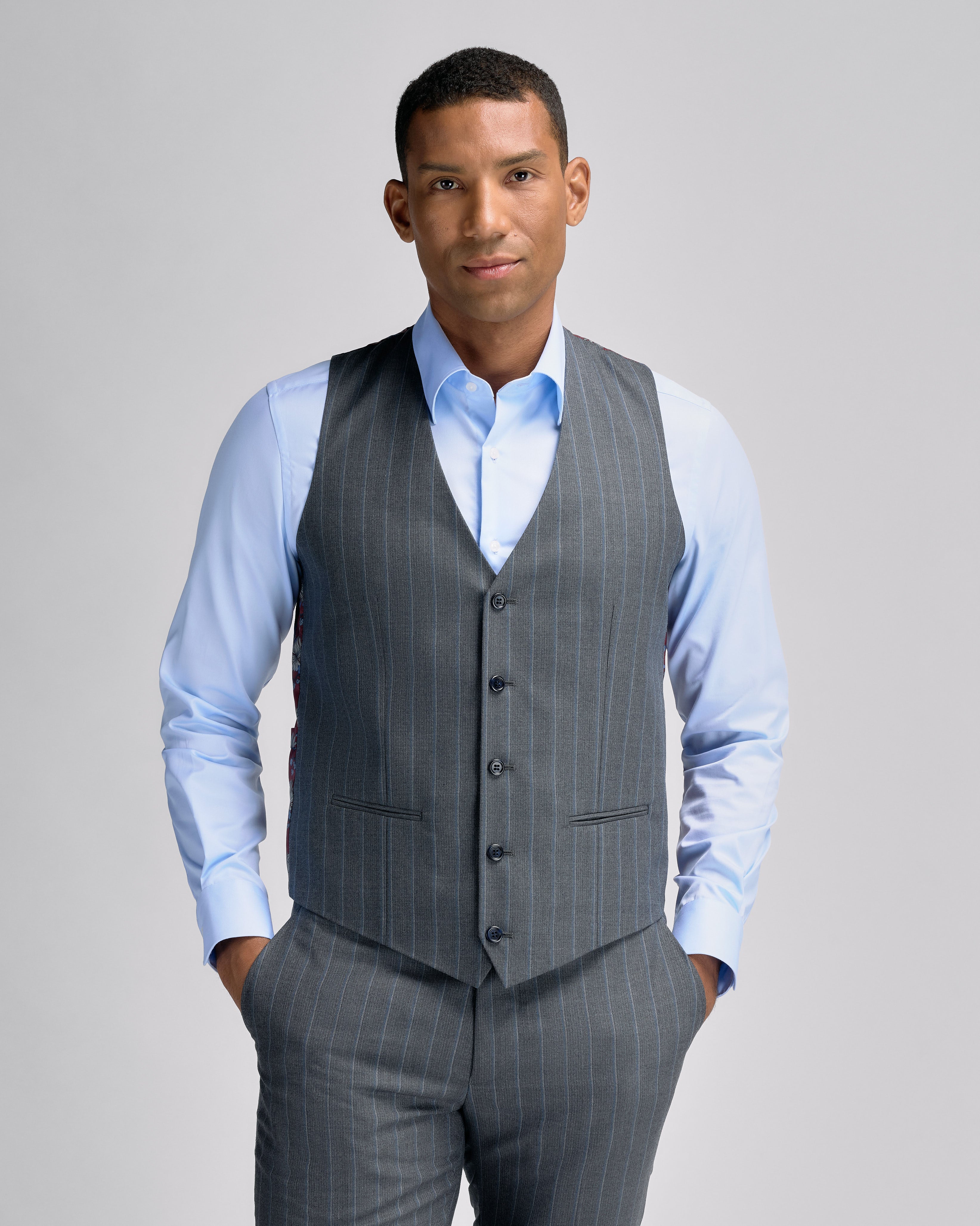 Double Stripe Grey Vest
