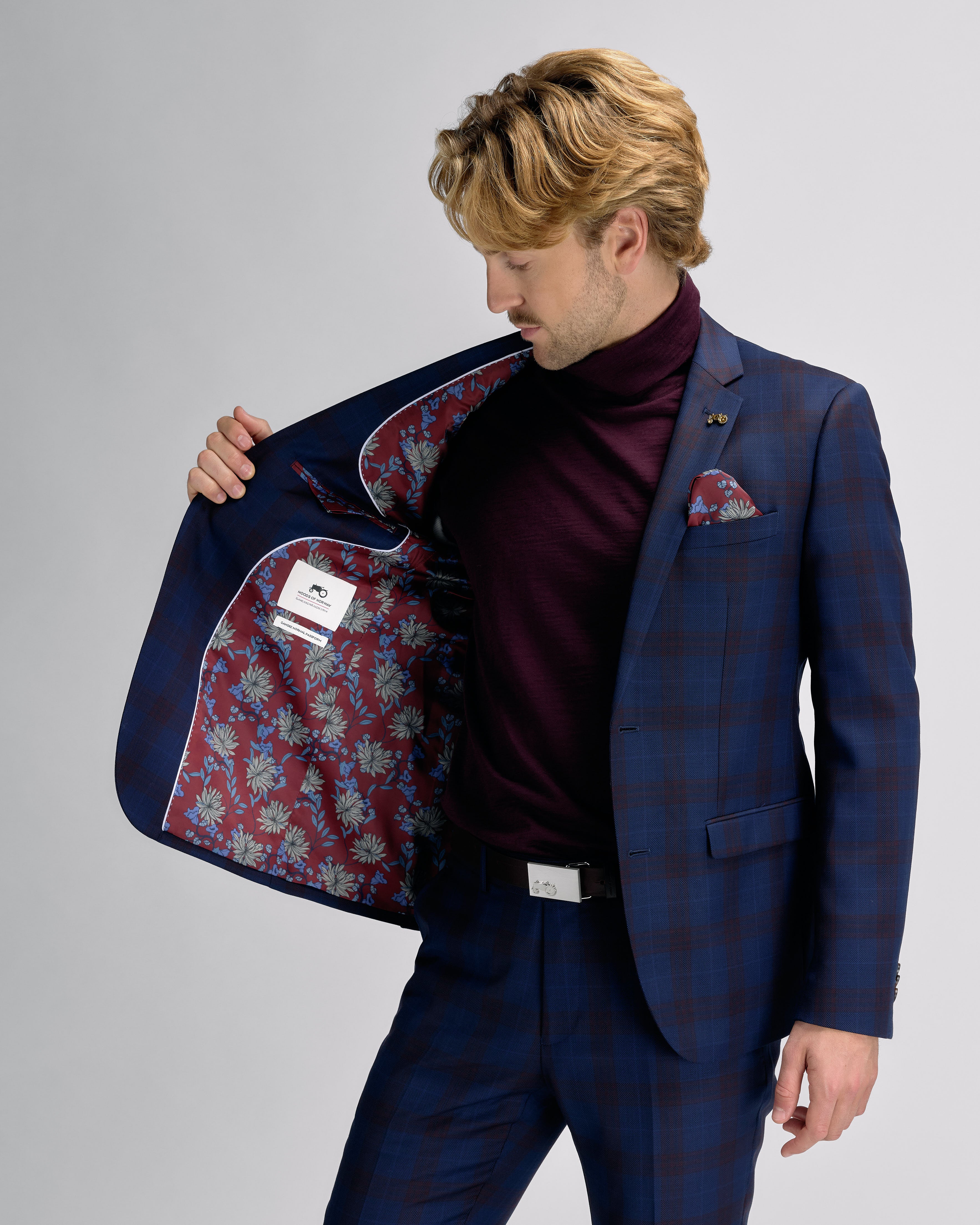 Blue Red Check Jacket S