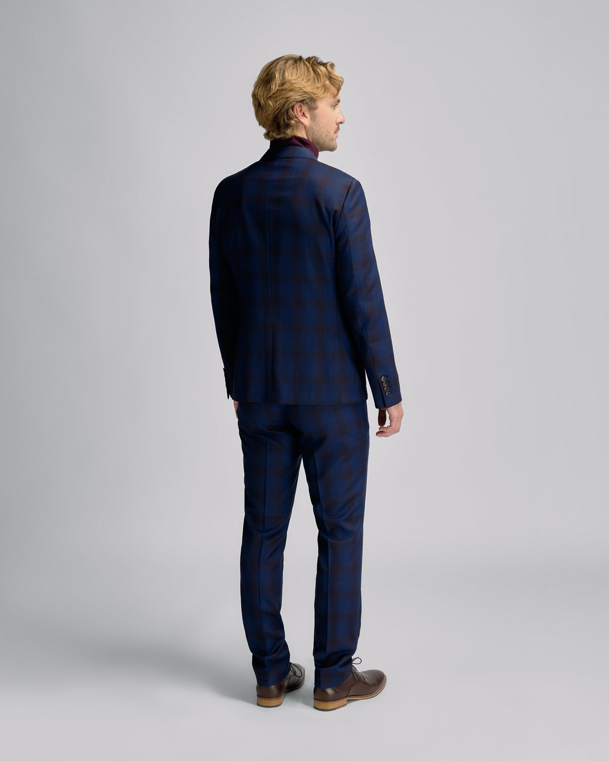 Blue Red Check Jacket S