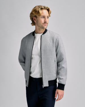 Bomber Wool Jacket Light Grey