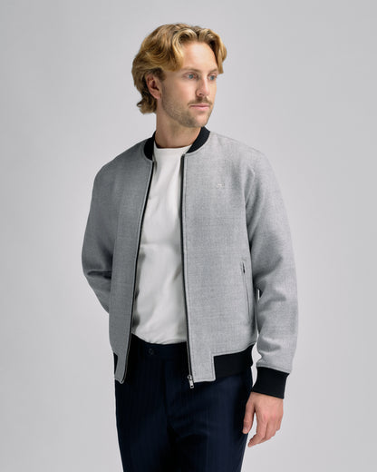 Bomber Wool Jacket Light Grey