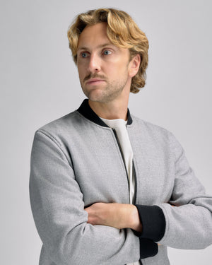 Bomber Wool Jacket Light Grey