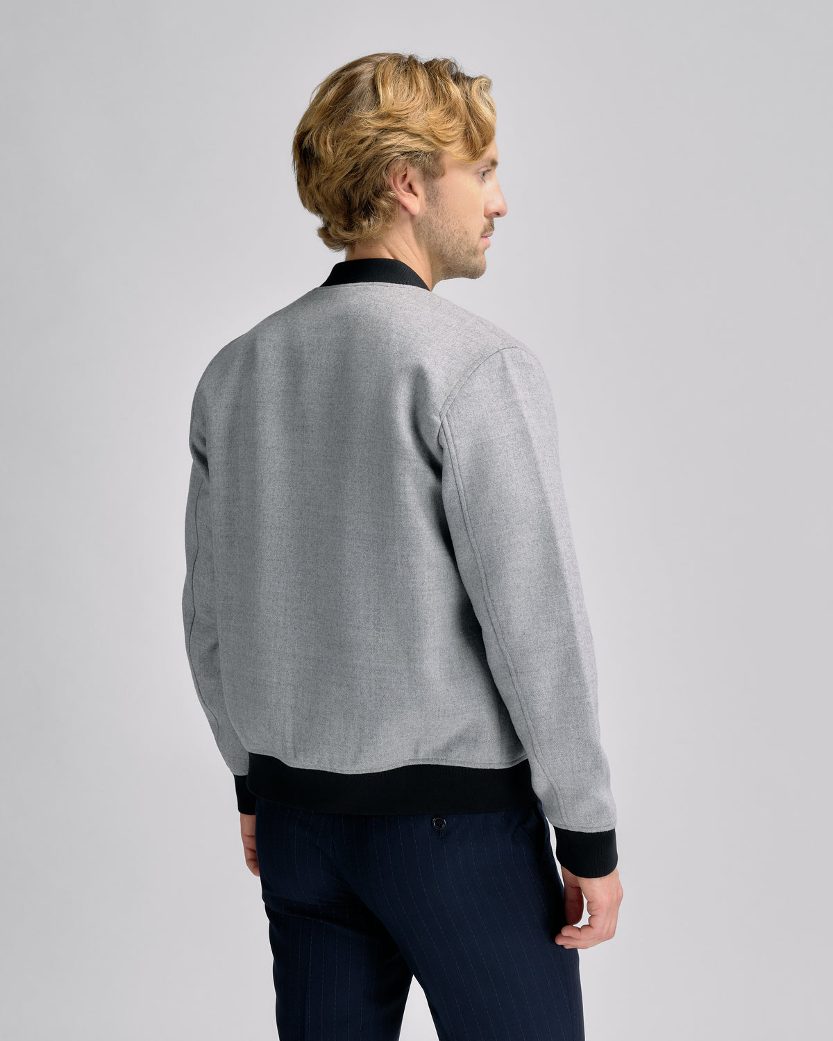 Bomber Wool Jacket Light Grey