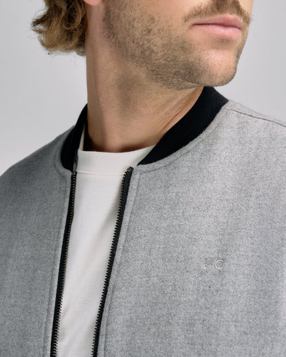 Bomber Wool Jacket Light Grey