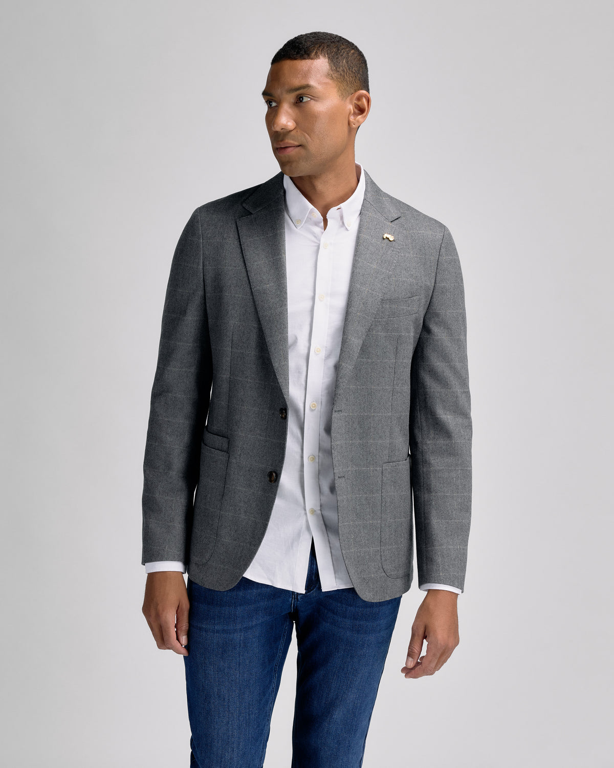 Flanell Grey Check Blazer