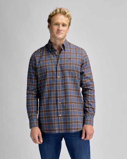 Brown Blue Check Shirt R