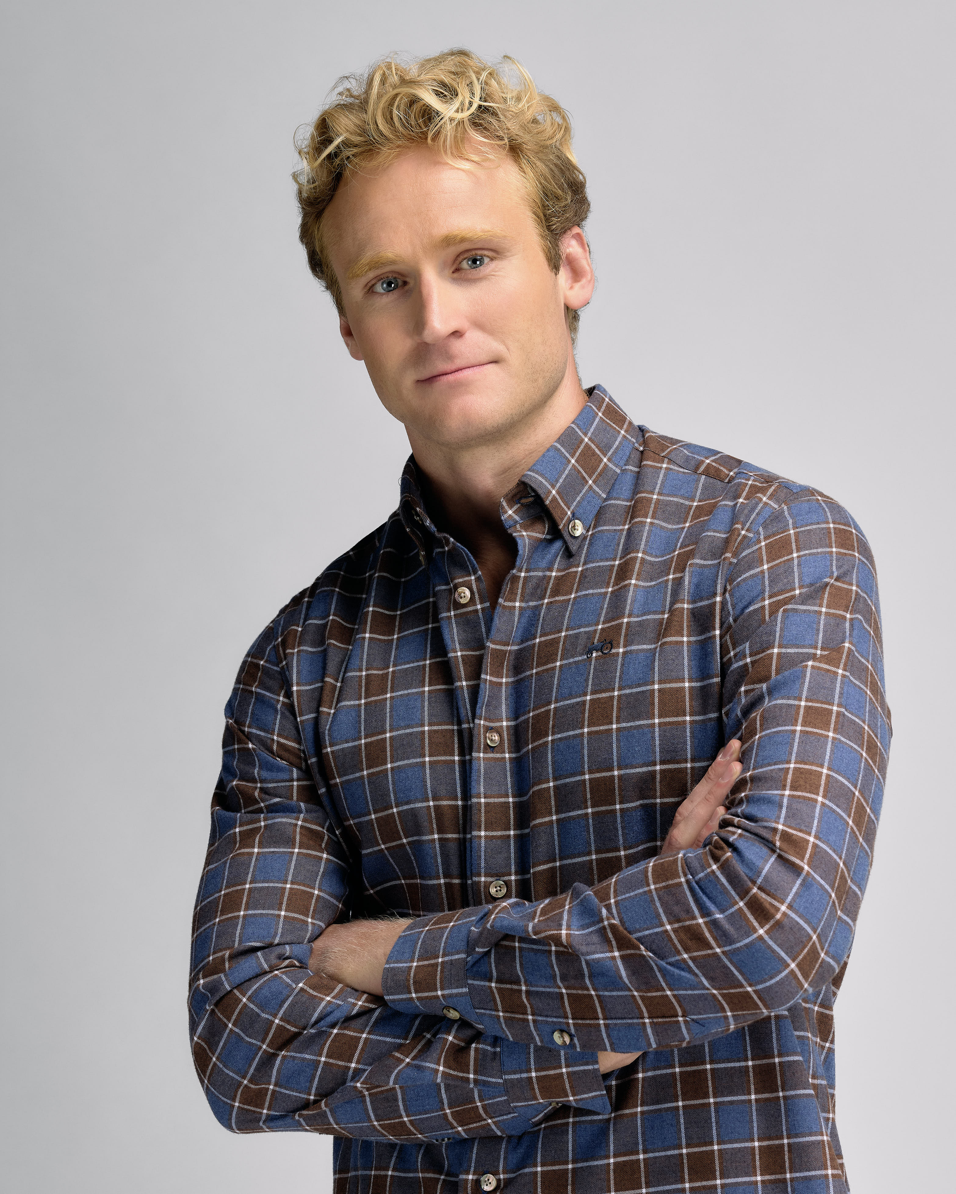 Brown Blue Check Shirt R