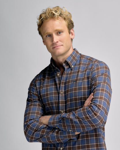 Brown Blue Check Shirt R