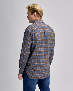 Brown Blue Check Shirt R
