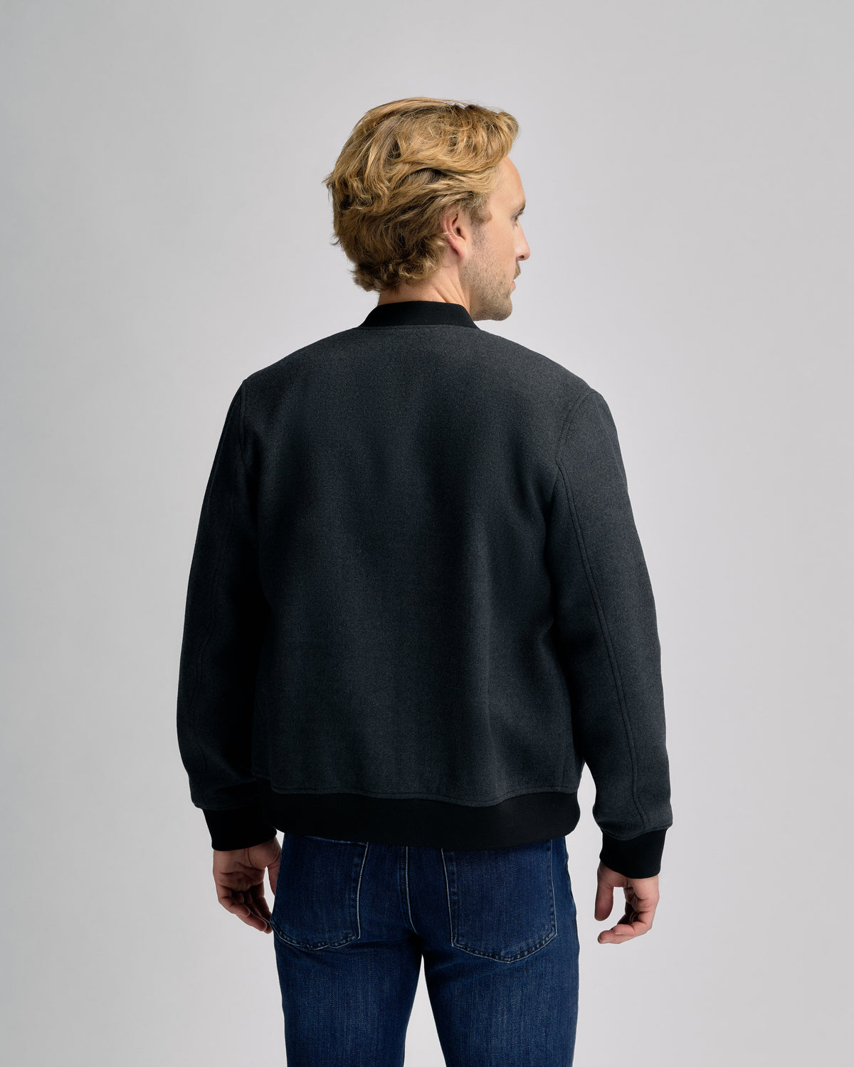 Bomber Wool Jacket Dark Grey